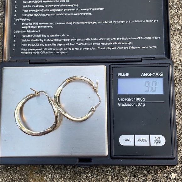Sterling Silver Hoop Earrings - Picture 14 of 14